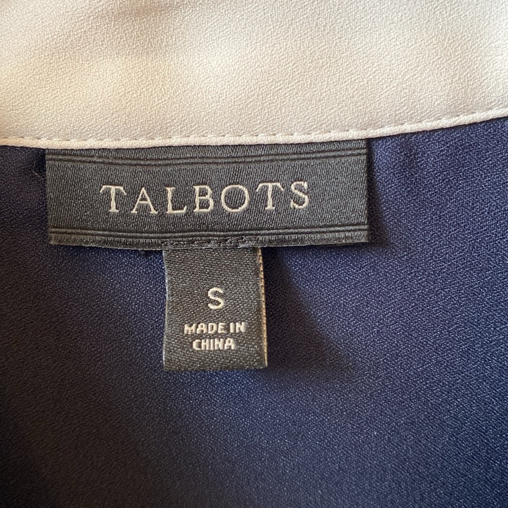 Euc - Talbots Button Down Roll Tab Block Color Tu… - image 3